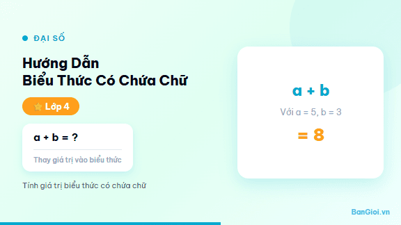 Biểu Thức Có Chứa Chữ - Hướng dẫn từng bước tính giá trị biểu thức có chứa chữ cho học sinh lớp 4. Giáo 