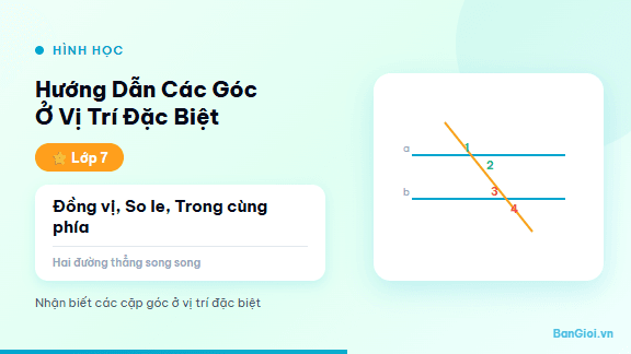Hướng Dẫn Các Góc Ở Vị Trí Đặc Biệt - Hướng dẫn từng bước nhận biết các góc ở vị trí đặc biệt (kề bù, đối đỉnh, so le 