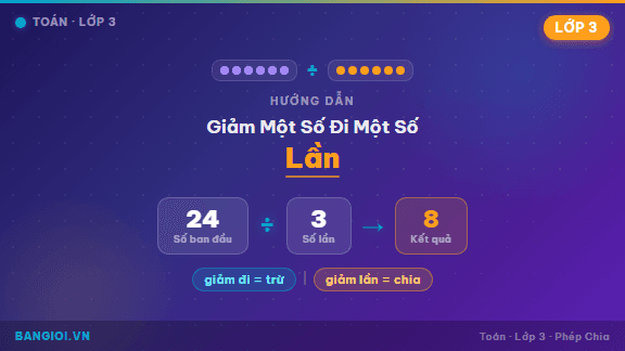 Hướng Dẫn Giảm Một Số Đi Một Số Lần - Hướng dẫn từng bước giảm một số đi một số lần (chia cho số lần) cho học sinh lớp