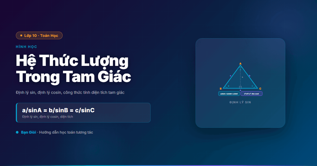 Hệ Thức Lượng Trong Tam Giác - Hướng dẫn từng bước áp dụng các hệ thức lượng trong tam giác cho học sinh lớp 10