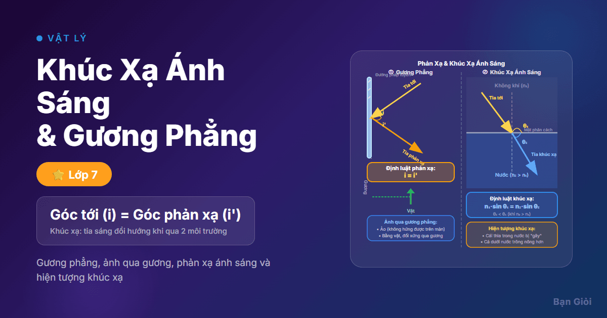 Khúc Xạ Ánh Sáng và Gương Phẳng - Hướng dẫn gương phẳng, ảnh qua gương và hiện tượng khúc xạ ánh sáng cho học sinh