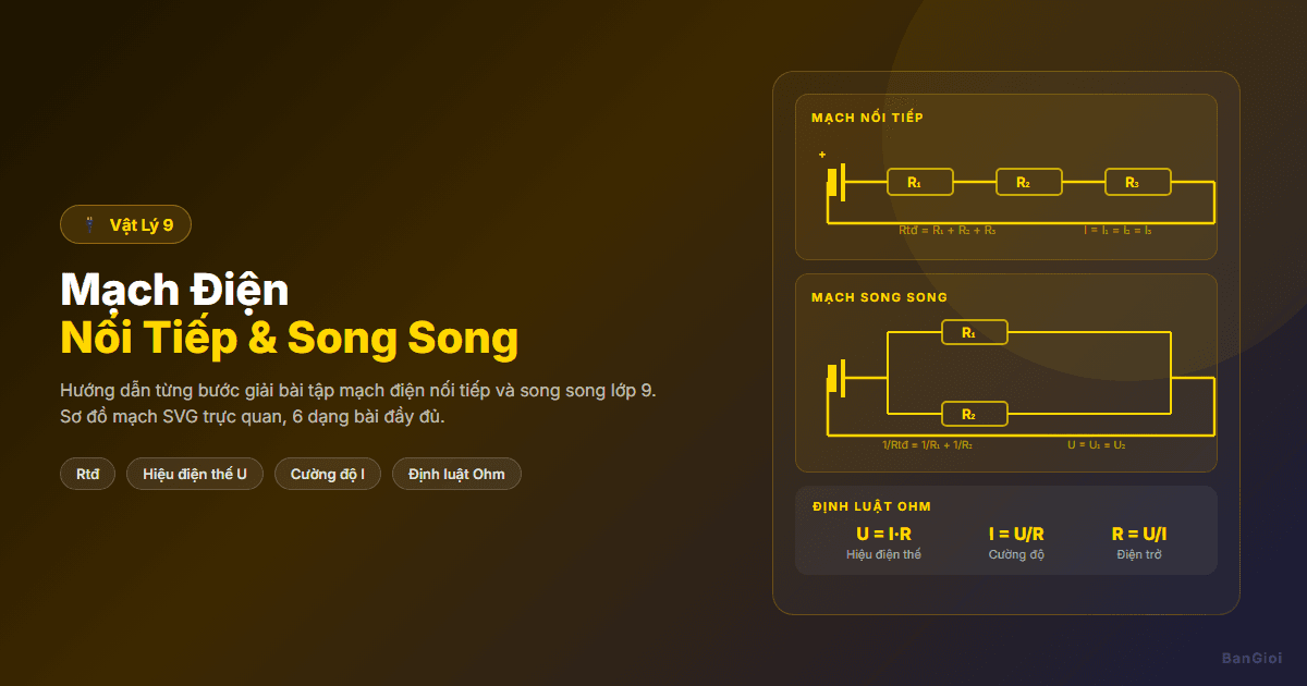 Mạch Điện Nối Tiếp Song Song - Hướng dẫn từng bước giải bài tập mạch điện lớp 9.