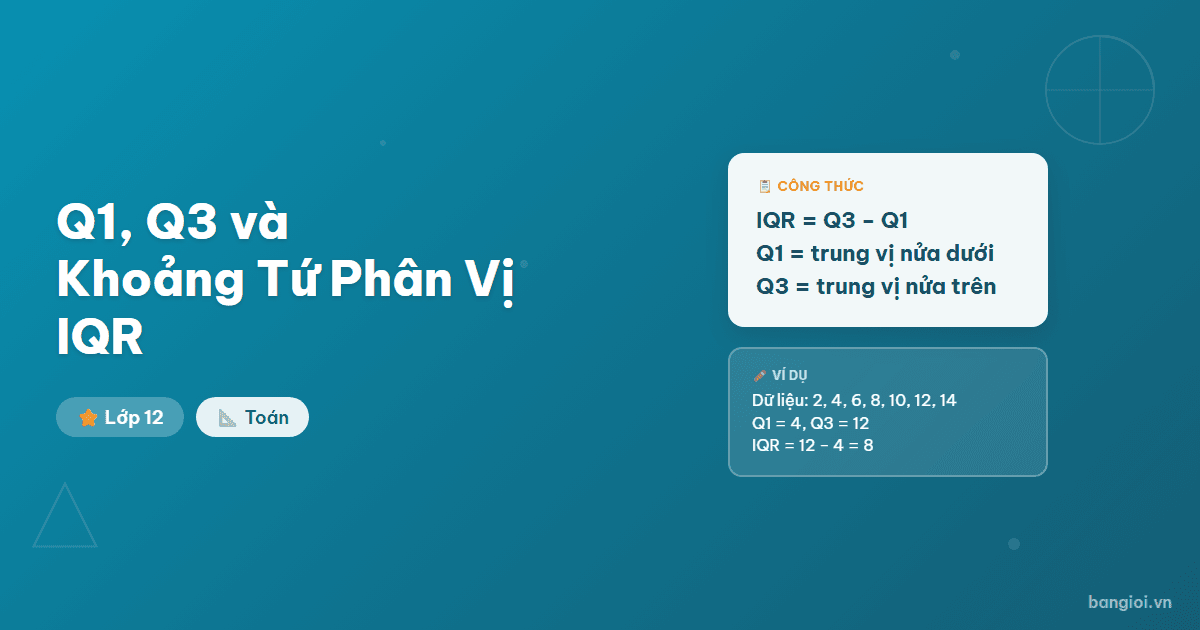 Q1, Q3, IQR - Hướng dẫn từng bước tìm tứ phân vị Q1, Q3 và khoảng tứ phân vị IQR cho học sinh 