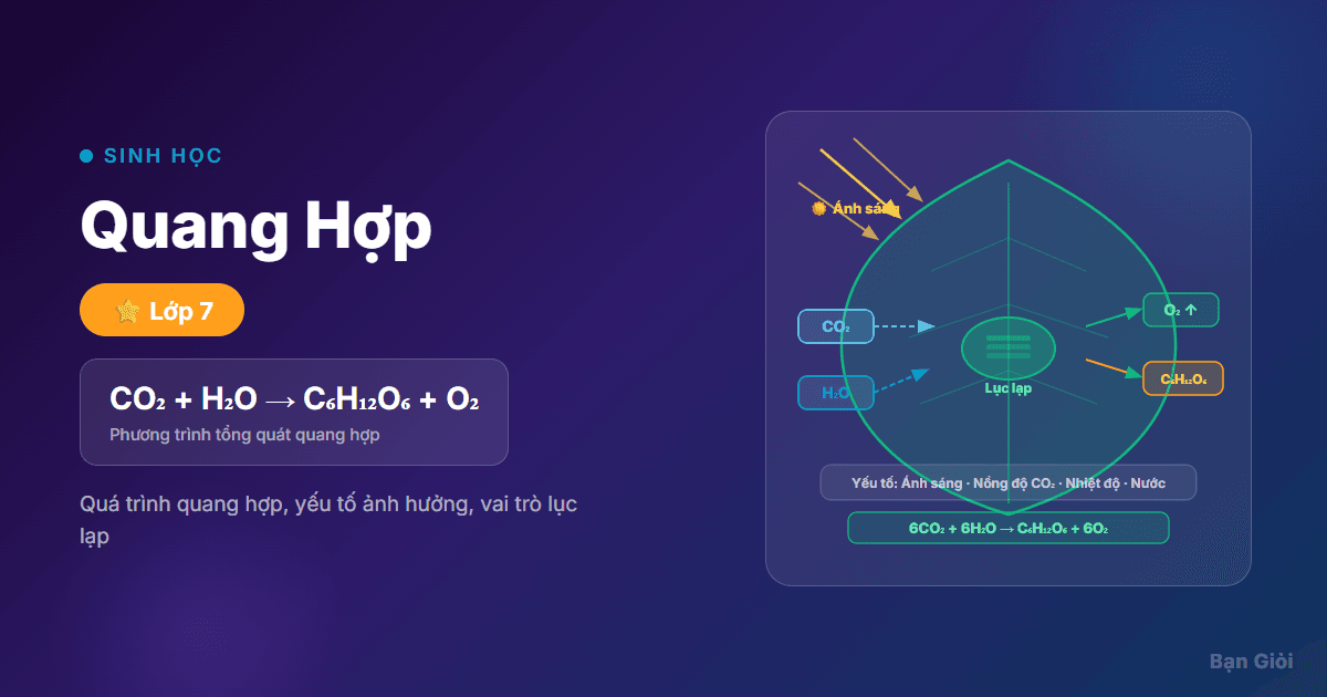 Quang Hợp - Hướng dẫn quá trình quang hợp và các yếu tố ảnh hưởng cho học sinh lớp 7.