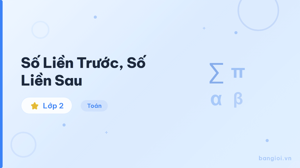 Số Liền Trước, Số Liền Sau - Hướng dẫn từng bước tìm số liền trước và số liền sau của một số — Lớp 2