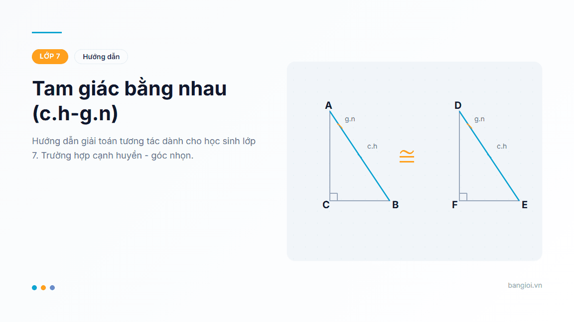 Tam Giác Bằng Nhau — Cạnh Huyền Góc Nhọn - Ứng dụng hướng dẫn toán học cho học sinh