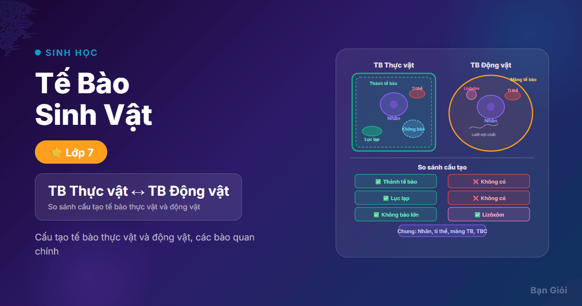 Tế Bào Sinh Vật - Hướng dẫn cấu tạo và chức năng tế bào thực vật và động vật cho học sinh lớp 6.