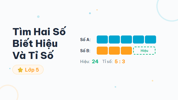 Hướng Dẫn Tìm Hai Số Biết Hiệu Và Tỉ Số - Hướng dẫn từng bước tìm hai số khi biết hiệu và tỉ số bằng sơ đồ đoạn thẳng cho 