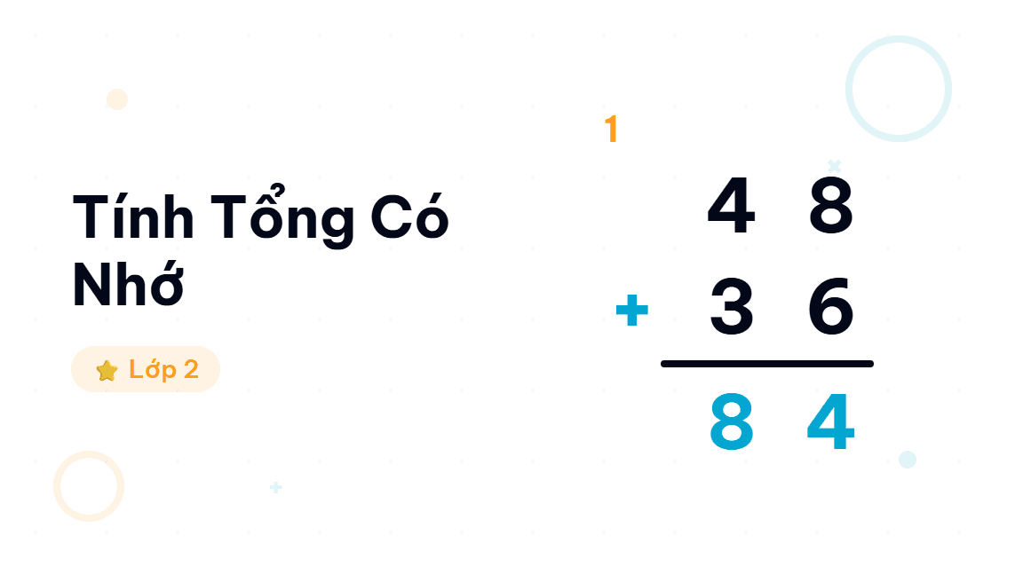 Tính Tổng Có Nhớ - Hướng dẫn từng bước phép cộng có nhớ cho học sinh lớp 2. Giáo viên trình chiếu t