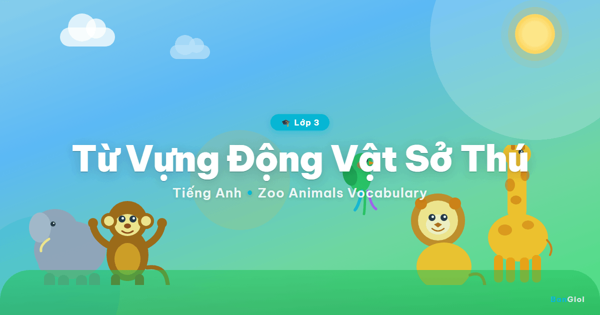 Hướng Dẫn Từ Vựng Động Vật Sở Thú - Học từ vựng tiếng Anh lớp 3 về các con vật ở sở thú qua hình ảnh minh họa sinh đ
